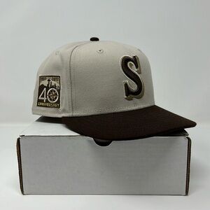 LockerRoomOfDowney Seattle Mariners Stone/Brown Fitted Hat Size 7 3/8